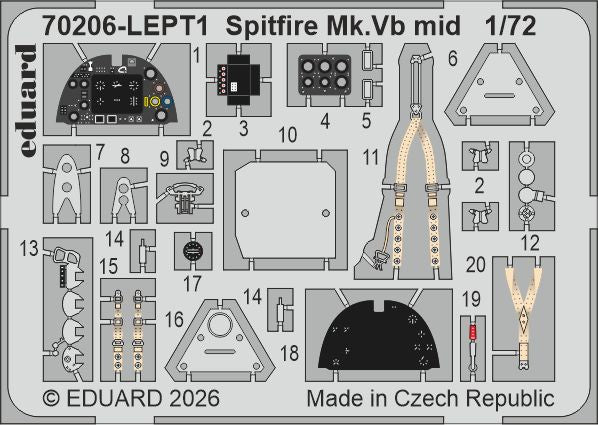Eduard kits 70206 1:72 Supermarine Spitfire Mk.Vb mid