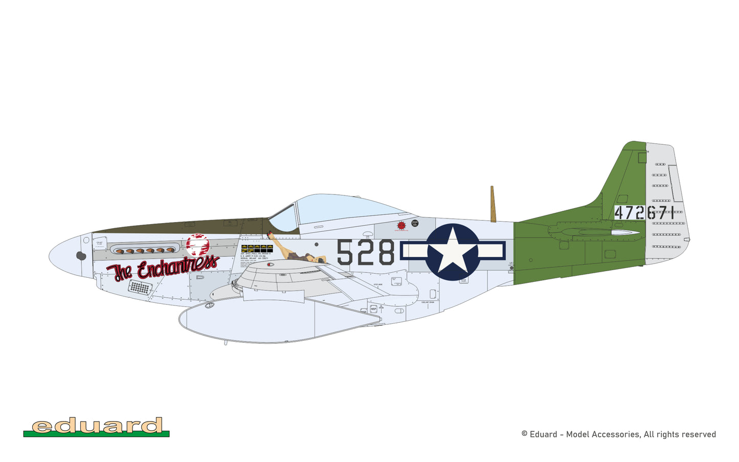 Eduard kits 7477 1:72 North-American P-51D Mustang  Weekend edition