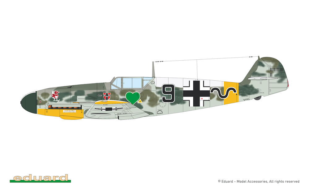 Eduard kits 7478 1:72 Messerschmitt Bf-109F-4 The Weekend edition kit of German WWII fighter plane Bf 109F-4 in 1/72 scale.- plastic parts: Eduard - marking options: 4 - decals: Eduard - PE parts: no - painting mask: no - resin parts: noCOL ABf 109F-4/Z,