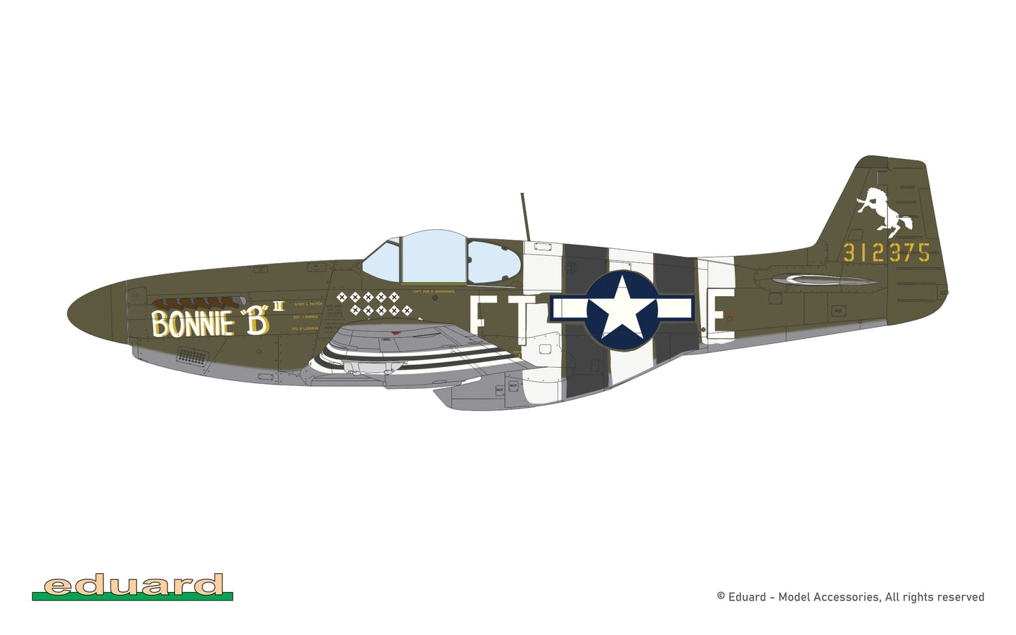 Eduard kits 82108 1:48 North-American P-51B/C Mustang with dorsal fin