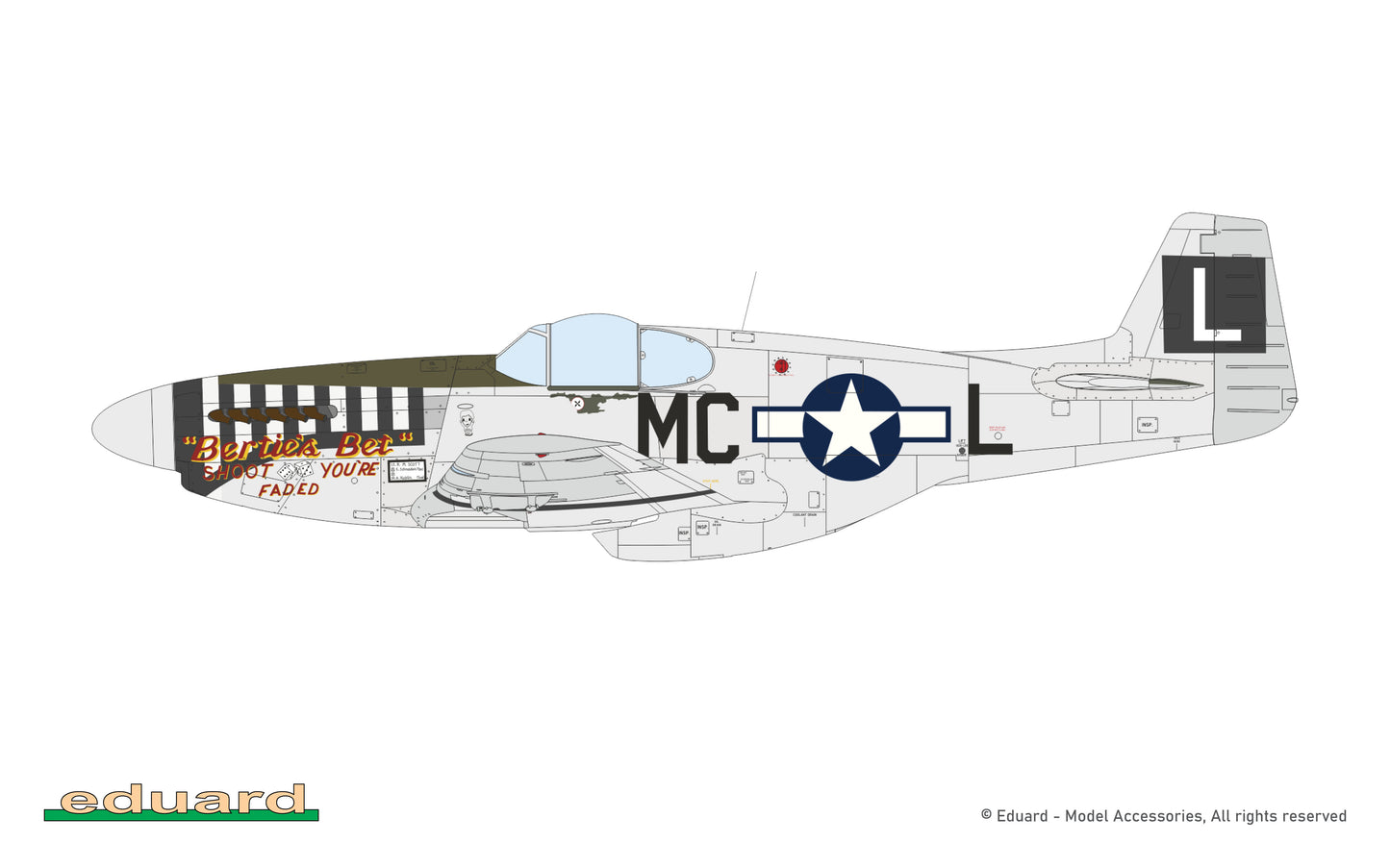 Eduard kits 82108 1:48 North-American P-51B/C Mustang with dorsal fin