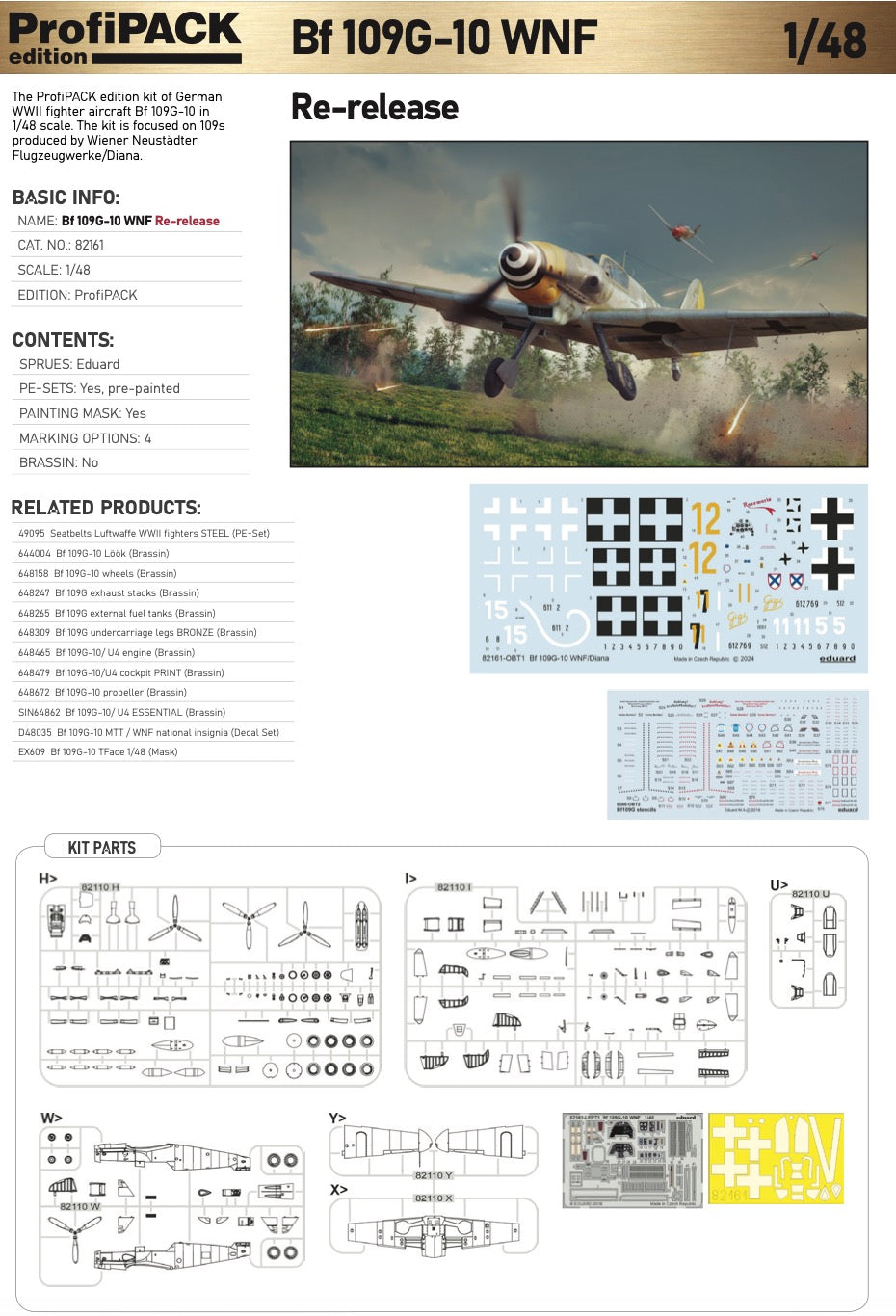 Eduard kits 82161 1:48 Messerschmitt Bf-109G-10 WNF/Diana ProfiPACK edition