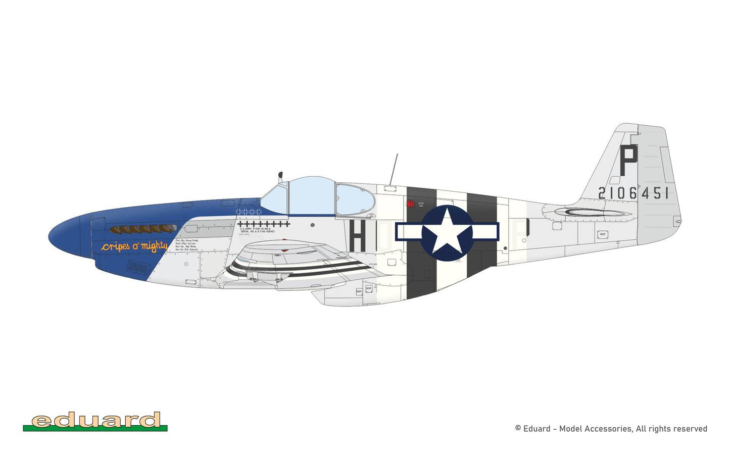 Eduard kits 82176 1:48 North-American P-51B Mustang with the Malcolm Hood canopy