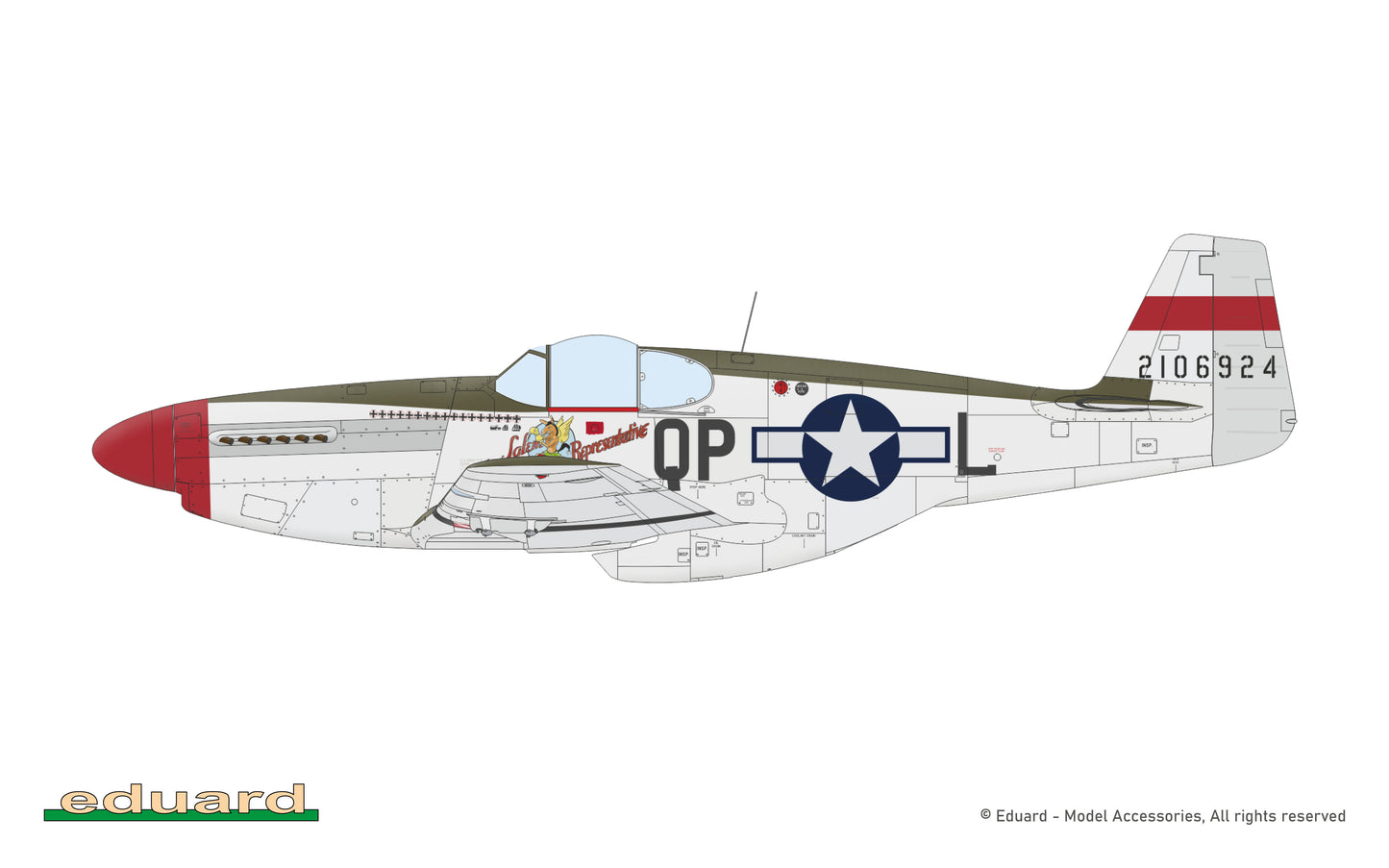 Eduard kits 82176 1:48 North-American P-51B Mustang with the Malcolm Hood canopy