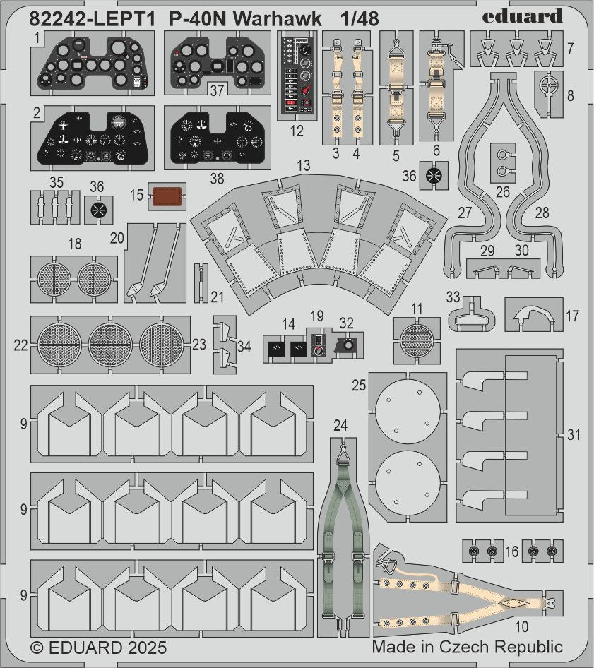 Eduard kits 82242 1:48 Curtiss P-40N Warhawk The ProfiPACK edition