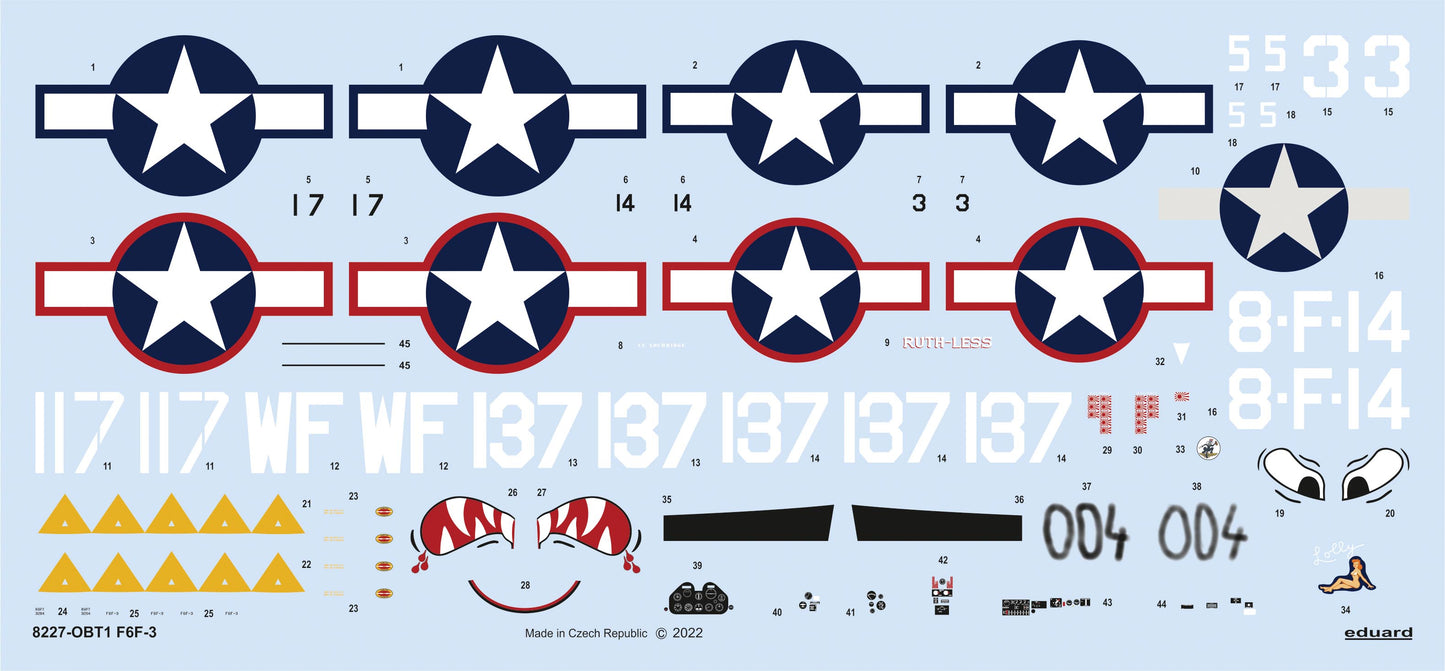 Eduard kits 8227 1:48 Grumman F6F-3  ProfiPACK edition