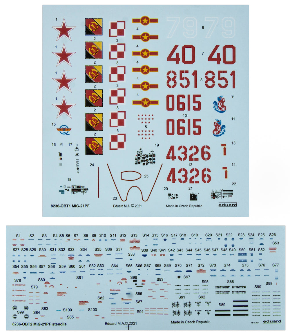Eduard kits 8236 1:48 Mikoyan MiG-21PF Profipack