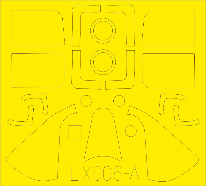 Eduard LX006 1:24 Grumman F6F-5 Hellcat TFace (interior and exterior canopy masks) to be used with Airfix