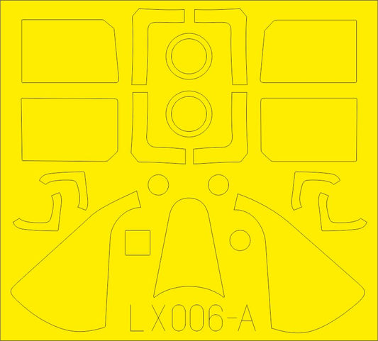 Eduard LX006 1:24 Grumman F6F-5 Hellcat TFace (interior and exterior canopy masks) to be used with Airfix