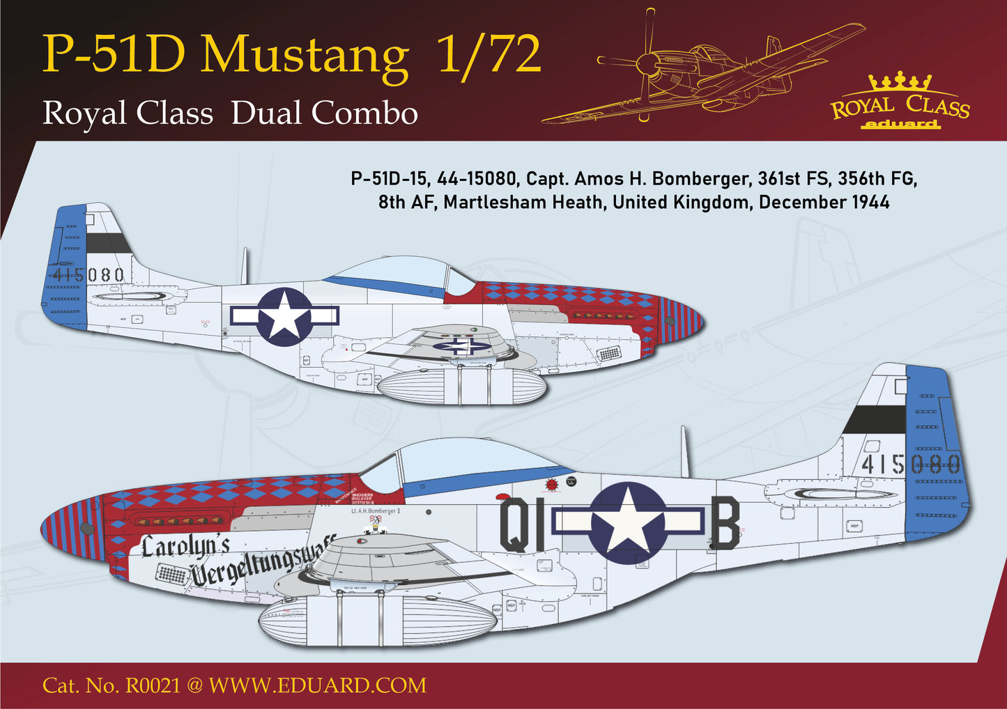 Eduard kits R0021 1:72 North-American P-51D MUSTANG DUAL COMBO - Royal Class