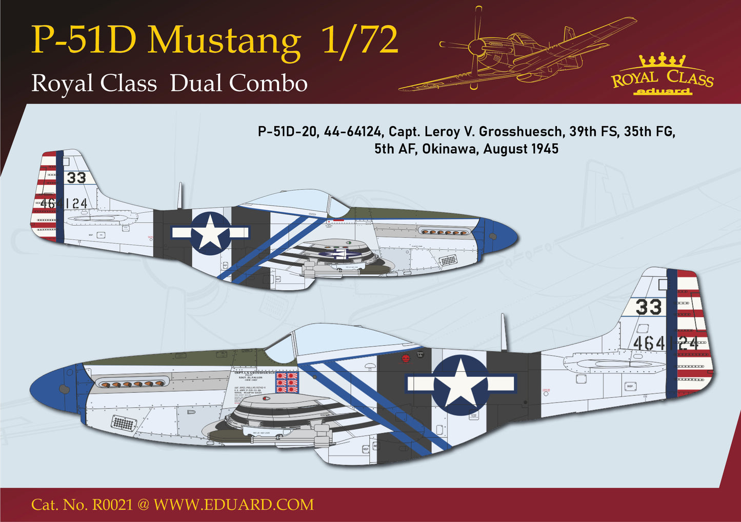 Eduard kits R0021 1:72 North-American P-51D MUSTANG DUAL COMBO - Royal Class