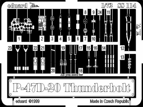 Eduard SS114 1:72 P-47D Thunderbolt to be used with Academy