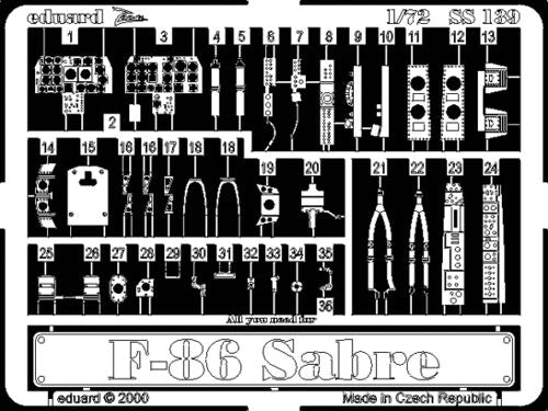 Eduard SS139 1:72 F-86F Sabre to be used with Fujimi
