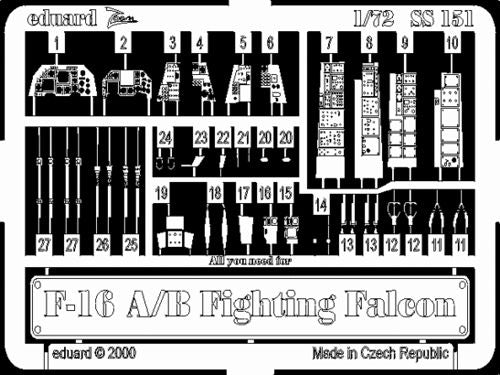 Eduard SS151 1:72 F-16A/F-16B Fighting Falcon to be used with Italeri