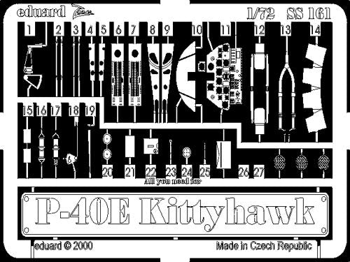 Eduard SS161 1:72 P-40E Kittyhawk/Warhawk to be used with Academy