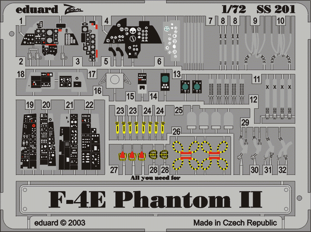 Eduard SS201 1:72 F-4E Phantom to be used with Hasegawa