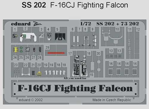 Eduard SS202 1:72 F-16CJ Fighting Falcon to be used with Hasegawa