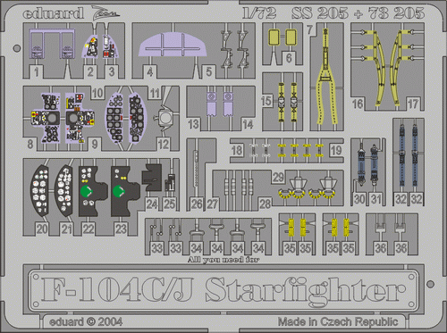 Eduard SS205 1:72 F-104C/F-104J Starfighter to be used with Hasegawa