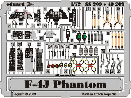 Eduard SS209 1:72 F-4J Phantom to be used with Hasegawa