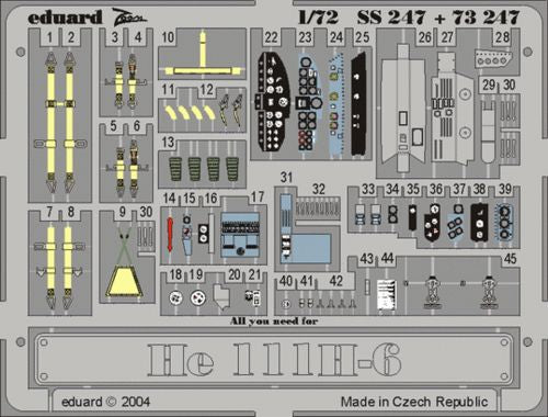 Eduard SS247 1:72 Heinkel He-111H-6 to be used with Hasegawa