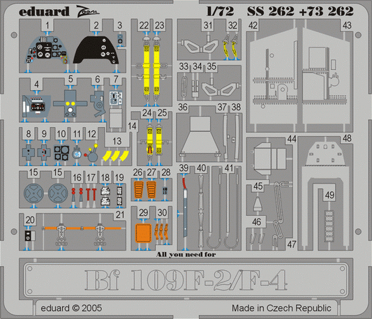 Eduard SS262 1:72 Messerschmitt Bf-109F-2/F-4 to be used with Fine Molds
