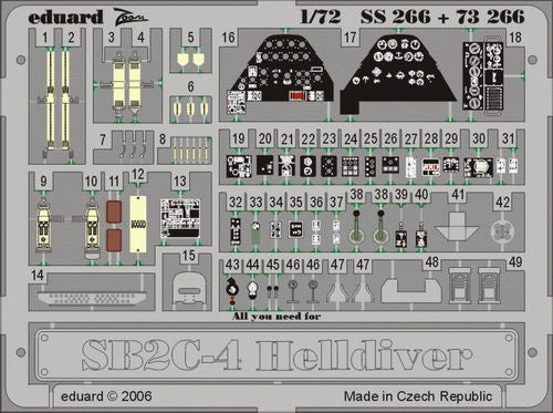 Eduard SS266 1:72 SB2C-4 Helldiver to be used with Academy