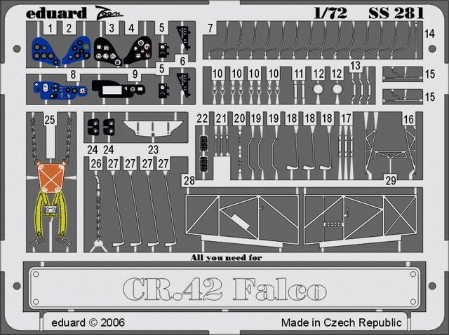 Eduard SS281 1:72 Fiat CR.42 to be used with Italeri
