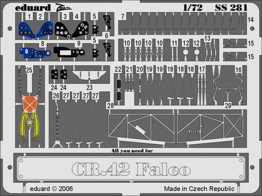 Eduard SS281 1:72 Fiat CR.42 to be used with Italeri