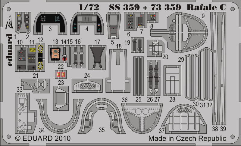 Eduard SS359 1:72 Dassault Rafale C to be used with Hobby Boss