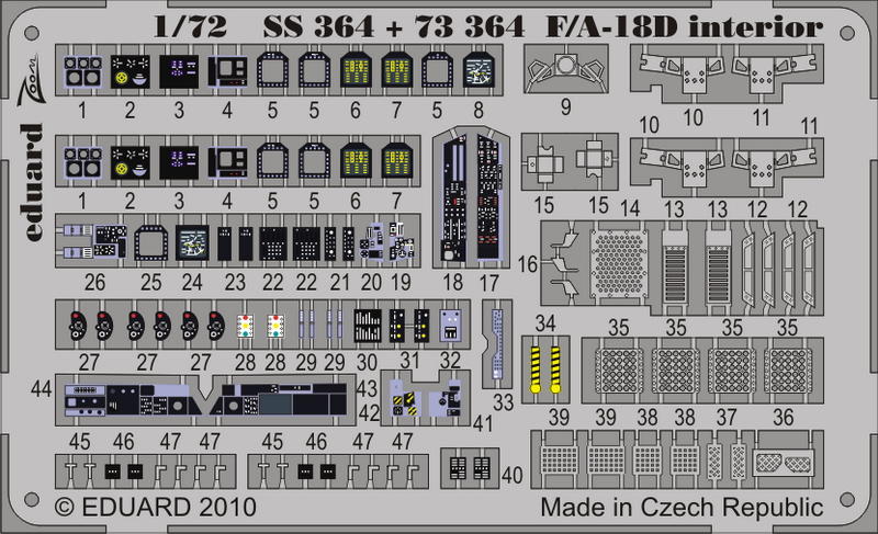 Eduard SS364 1:72 McDonnell-Douglas F/A-18D Hornet interior