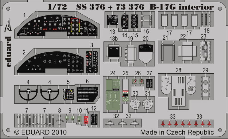 Eduard SS376 1:72 Boeing B-17G Flying Fortress interior
