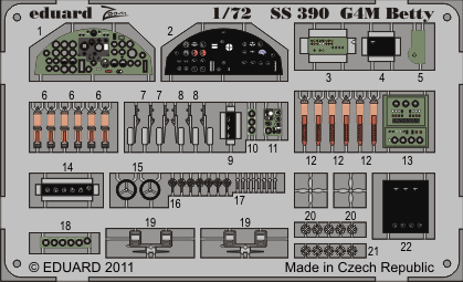 Eduard SS390 1:72 Mitsubishi G4M 'Betty' to be used with Hasegawa
