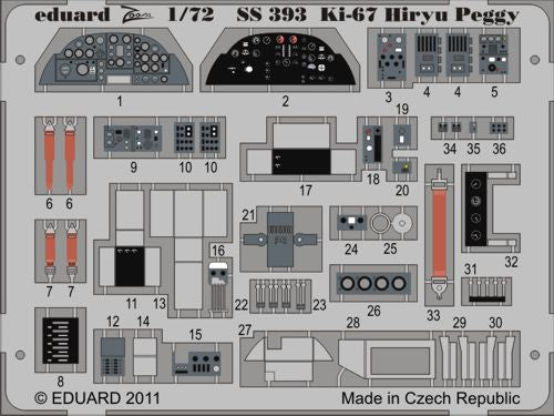 Eduard SS393 1:72 Mitsubishi Ki-67 Hiryu 'Peggy' to be used with Hasegawa