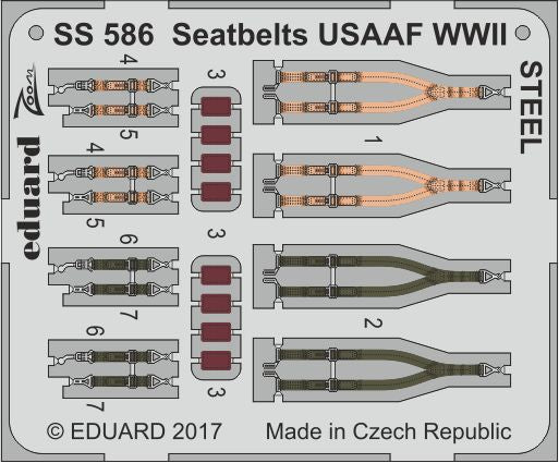 Eduard SS586 1:72 Seatbelts USAAF WWII STEEL