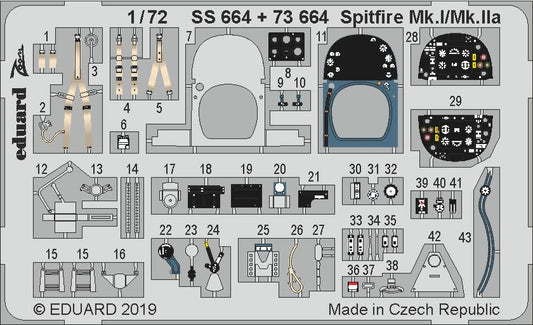 Eduard SS664 1:72 Supermarine Spitfire Mk.I/Mk.IIa to be used with Airfix