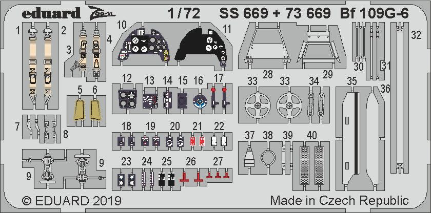 Eduard SS669 1:72 Messerschmitt Bf-109G-6 to be used with Tamiya
