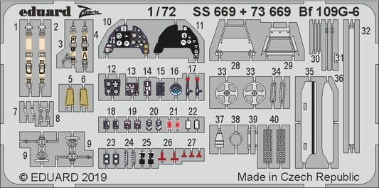 Eduard SS669 1:72 Messerschmitt Bf-109G-6 to be used with Tamiya