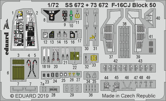 Eduard SS672 1:72 Lockheed-Martin F-16CJ Block 50to be used with Tamiya