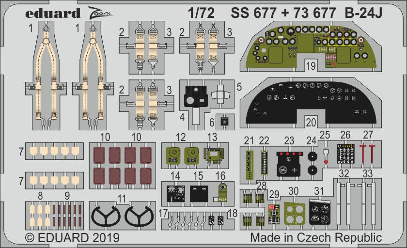 Eduard SS677 1:72 B-24J Liberator to be used with Hasegawa kits