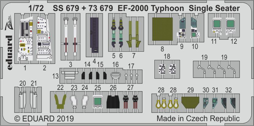 Eduard SS679 1:72 Eurofighter EF-2000 Typhoon Single Seater to be used with Revel
