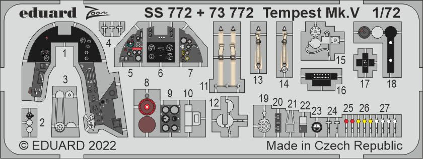 Eduard SS772 1:72 Hawker Tempest Mk.V to be used with Airfix