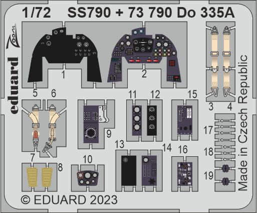 Eduard SS790 1:72 Dornier Do-335A-0  to be used with Dragon and Hobby 2000