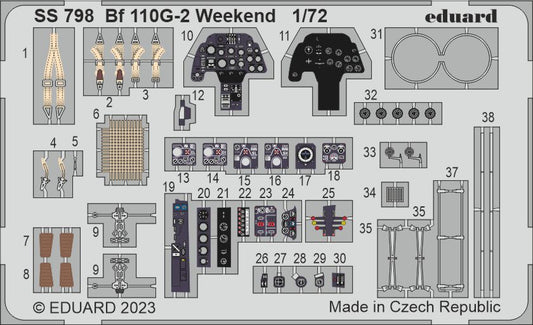 Eduard SS798 1:72 Messerschmitt Bf-110G-2 Weekend to be used with Eduard