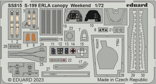 Eduard SS815 1:72 Avia S-199 Erla canopy Weekend