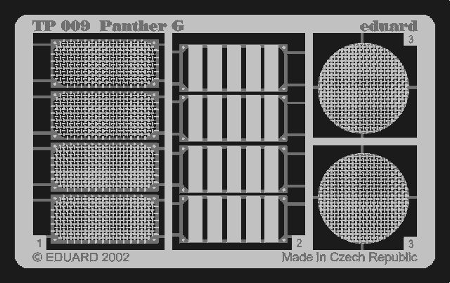 Eduard TP009 1:35 Pz.Kpfw.V Panther Ausf.G grilles to be used with Tamiya