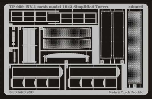 Eduard TP089 1:35 KV-1 mesh Simplified turret  to be used with Trumpeter