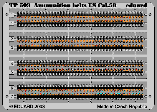 Eduard TP509 1:35 Ammunition belts U.S. Cal.50