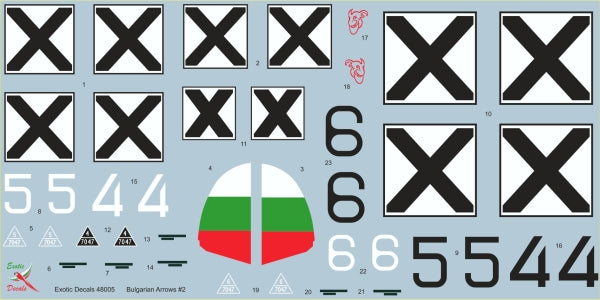 Exotic Decals EED48005 1:48 Bulgarian Arrows #2 - Messerschmitt Bf-109E-3a in Bulgarian service - part 2
