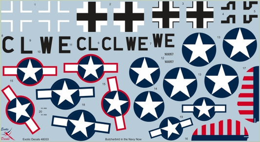 Exotic Decals 48033 1:48 Butcherbird in the Navy Now Focke-Wulf Fw-190G-3 W.Nr 160057