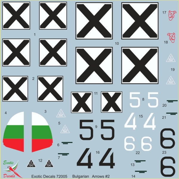 Exotic Decals ED72005 1:72 Bulgarian Arrows #2 - Messerschmitt Bf-109E-3a in Bulgarian service - part 2